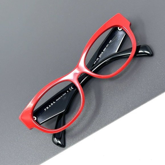 PRADA VPR13Q Eyeglasses in color SMN 1O1 Eyeglasses Frames Italy Red Black 52 mm - Picture 13 of 14